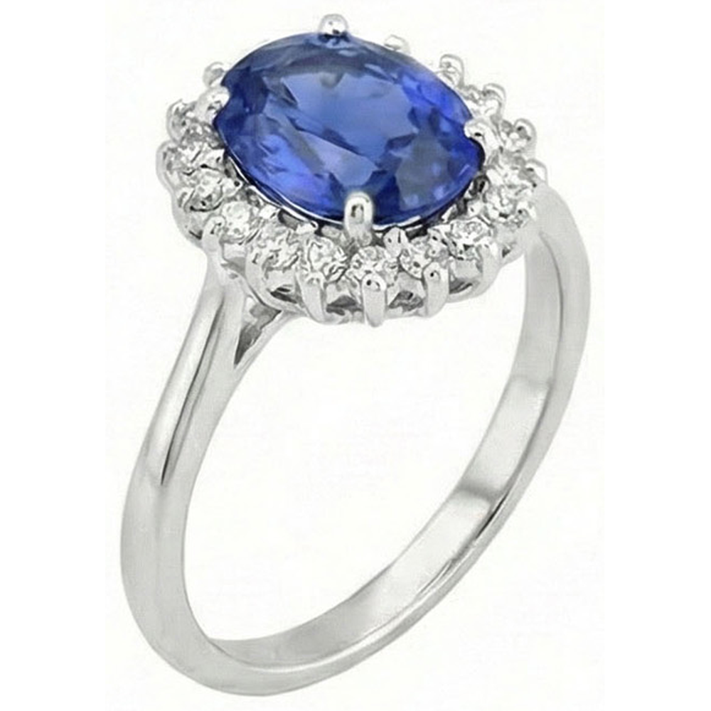 8 Carat Sapphire Flower Style Engagement Ring