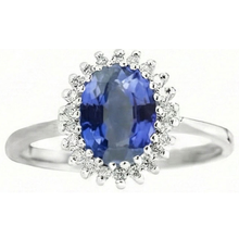 8 Carat Sapphire Flower Style Engagement Ring