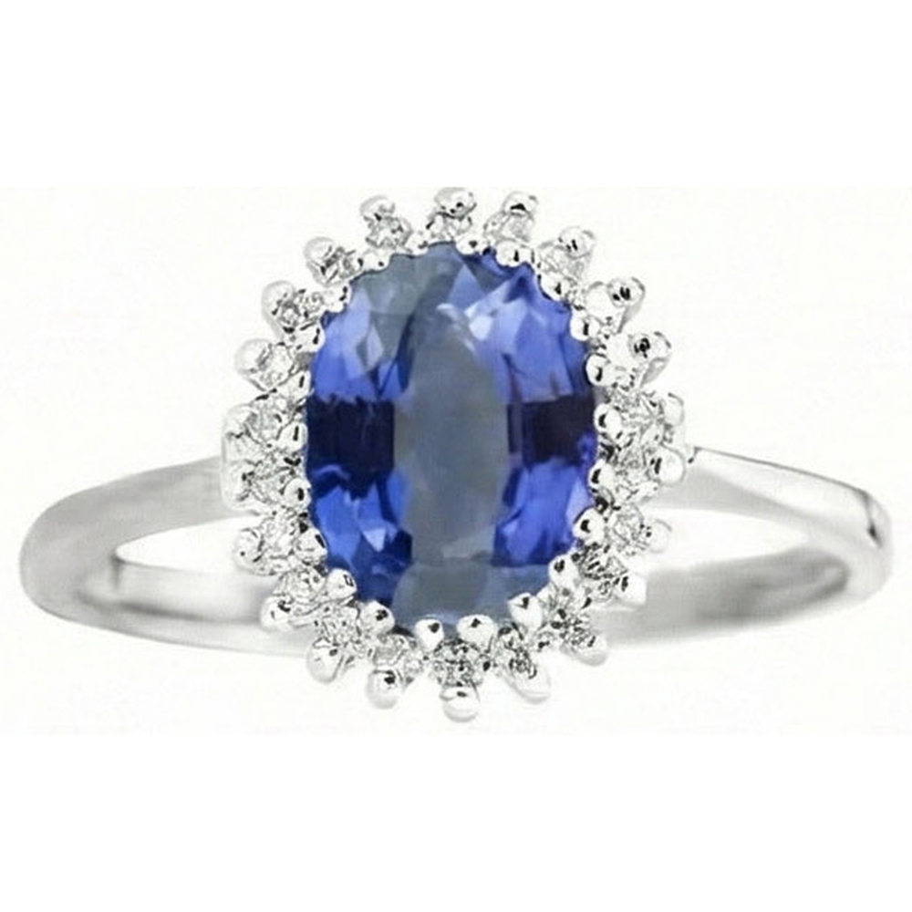 8 Carat Sapphire Flower Style Engagement Ring