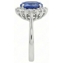 8 Carat Sapphire Flower Style Engagement Ring