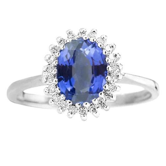8 Carat Sapphire Flower Style Engagement Ring