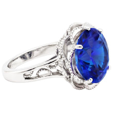 8 Carat Sapphire Milgrain Engagement Ring