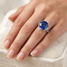8 Carat Sapphire Milgrain Engagement Ring