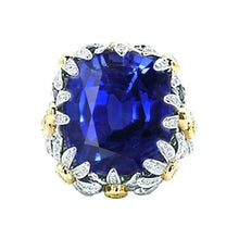 8 Carat Two Tone Sapphire Engagement Ring