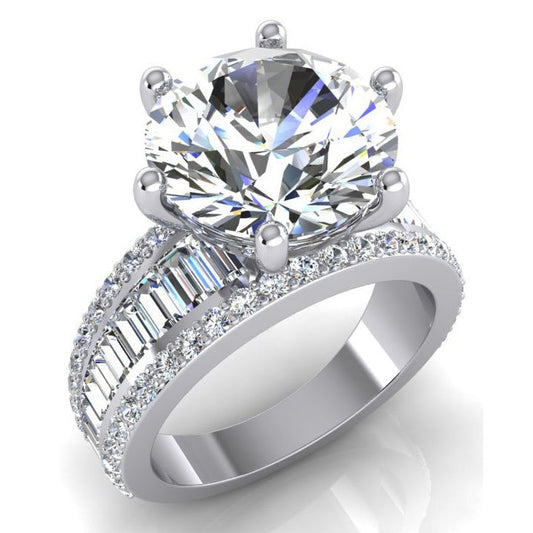 8 Carats Big Genuine Round Diamond Ring