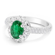 8 Carats Green Emerald And Natural Earth Mined DIAMOND ( NOT LAB GROWN )s Engagement Ring White Gold 14K