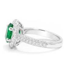 8 Carats Green Emerald And Natural Earth Mined DIAMOND ( NOT LAB GROWN )s Engagement Ring White Gold 14K