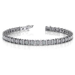 8 Carats Prong Set Round Cut Real Diamonds Tennis Bracelet Gold White 14K