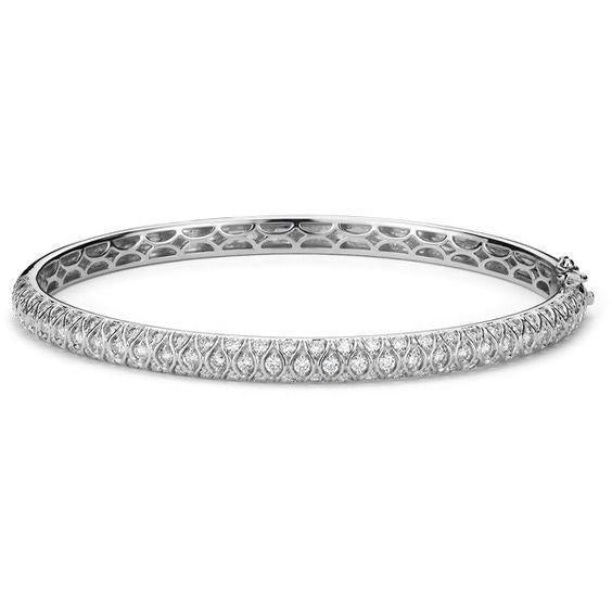 8 Carats Round Genuine Diamonds Lady Bracelet Solid White Gold 14K