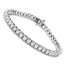 8 Carats Round Natural Diamond Women Bracelet White Gold