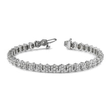 8 Carats Sparkling Round Cut Natural Diamonds Pentagon Bracelet Gold White