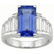 8 Carats Sri Lankan Sapphire Natural Earth Mined Diamond Ring White Gold 14K