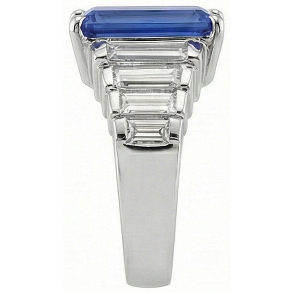 8 Carats Sri Lankan Sapphire Natural Earth Mined Diamond Ring White Gold 14K