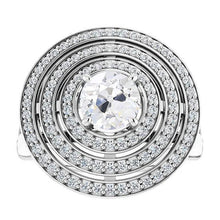 8 Carats Triple Halo Ring Old Cut Real Diamonds Prong Set 14K White Gold