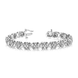 8 Carats White Gold 14K Round Cut Natural Earth Mined Diamond Tennis Fine Bracelet