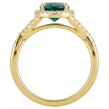 8 Ct Green Emerald Stone Ring With Natural Earth Mined Diamond Jewellery Yellow Gold 14K