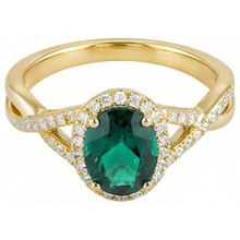 8 Ct Green Emerald Stone Ring With Natural Earth Mined Diamond Jewellery Yellow Gold 14K