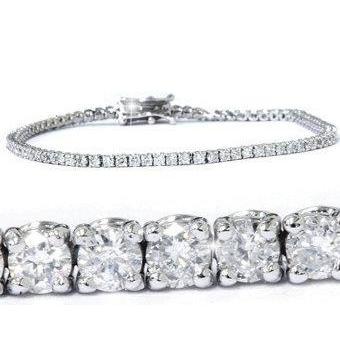 8 Ct Ladies Round Cut Real Diamonds Tennis Bracelet White Gold