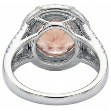 8 Ct Morganite Halo Natural Earth Mined Diamonds Ring White Gold 14K New