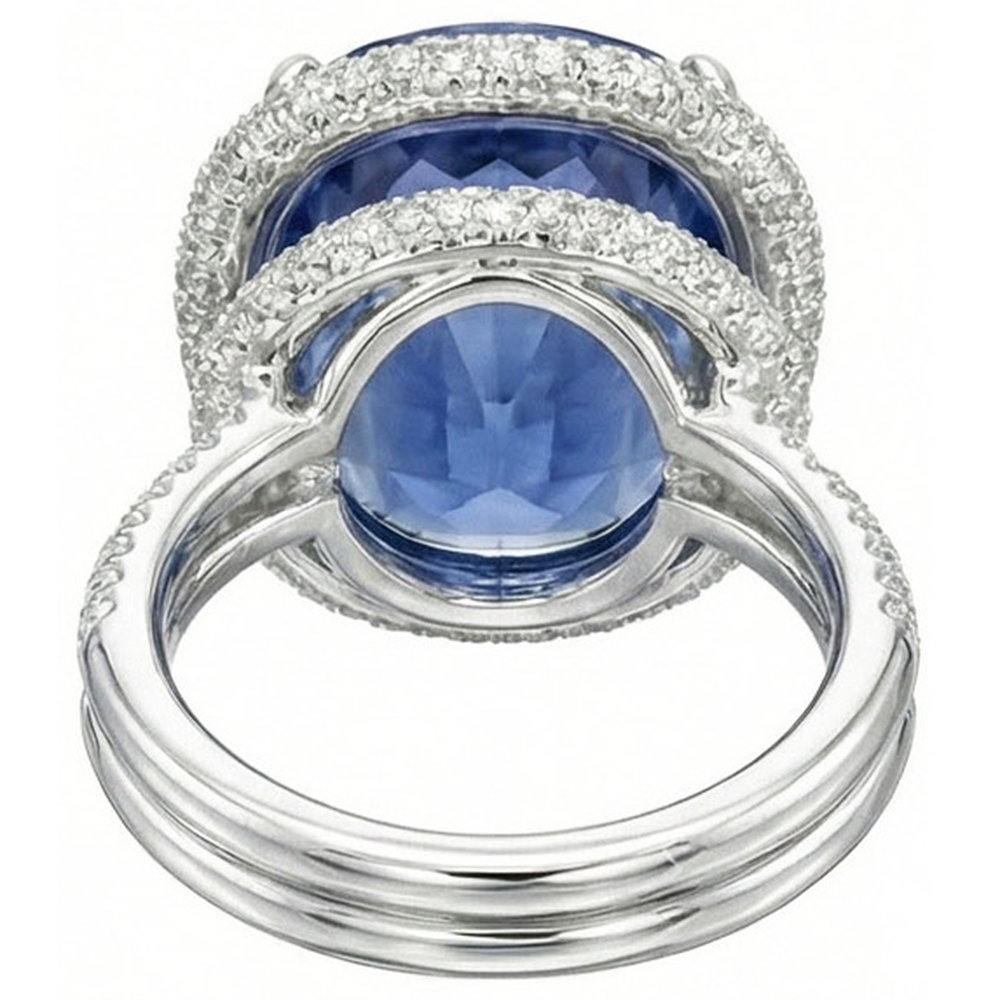8 Ct Oval Sapphire Natural Earth Mined DIAMOND ( NOT LAB GROWN ) Ring
