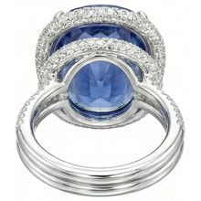 8 Ct Oval Sapphire Natural Earth Mined DIAMOND ( NOT LAB GROWN ) Ring
