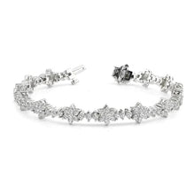 8 Ct Round Brilliant Cut Natural Diamonds Cluster Bracelet White Gold 14K