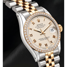 Rolex 36mm Datejust 16233 Ivory Roman Dial Two Tone Watch