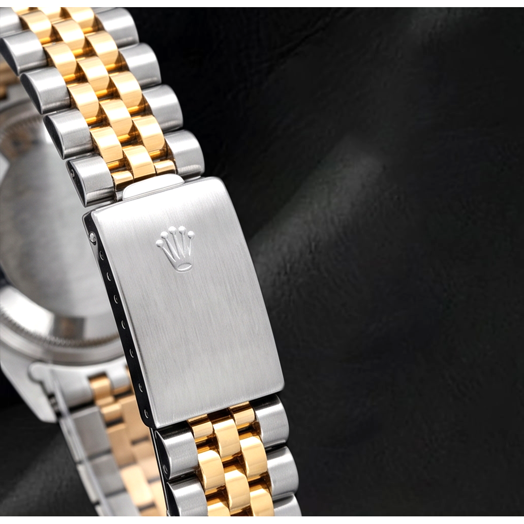 Rolex 36mm Datejust 16233 Ivory Roman Dial Two Tone Watch