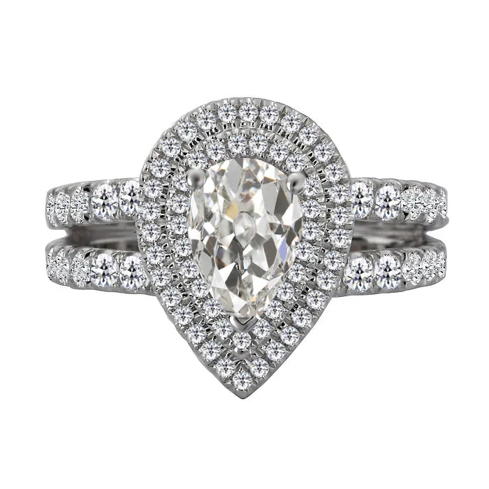 Handcrafted Halo Setting Ring 2 ct – main view