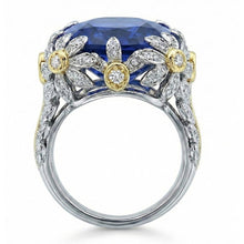 8 Carat Two Tone Sapphire Engagement Ring