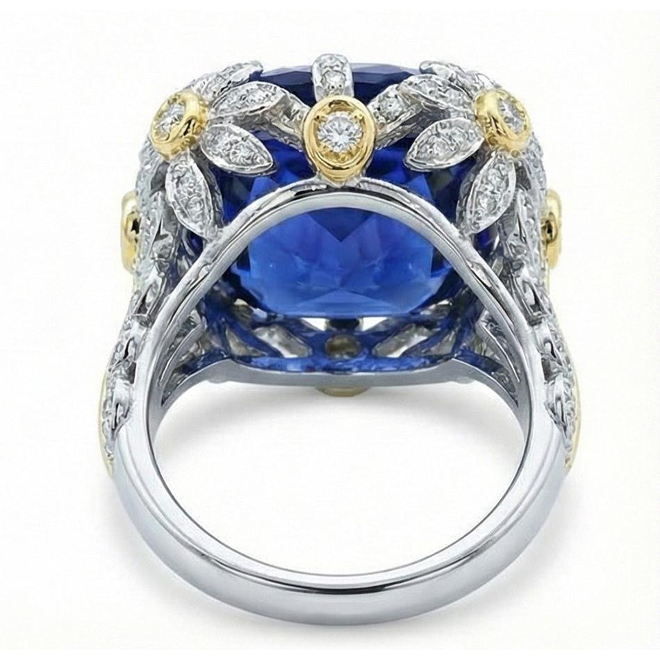 8 Carat Two Tone Sapphire Engagement Ring