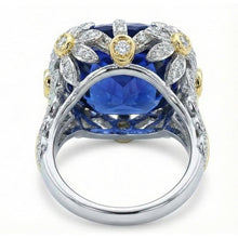 8 Carat Two Tone Sapphire Engagement Ring