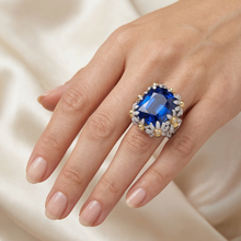 8 Carat Two Tone Sapphire Engagement Ring