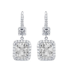 Fine Diamond Drop Earrings 2 ct F/VS1 – 14K White Gold