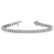8.10 Carats Natural Round Diamonds Tennis Bracelet White Gold 14K Prong Set