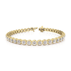 8.40 Carats Sparkling Genuine Diamonds Tennis Bracelet Yellow Gold
