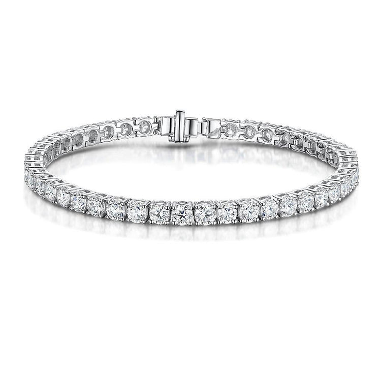 8.40 Ct Sparkling Brilliant Cut Real Diamonds Tennis Bracelet White Gold