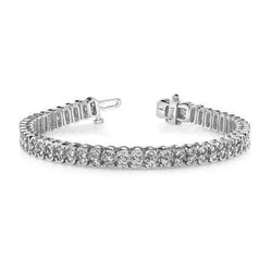 8.50 Ct Brilliant Cut Double Real Natural Earth Mined Diamonds Tennis Bracelet 14K White Gold