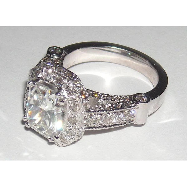 8.51 Carat Natural Diamond Engagement Ring Band Set Radiant Cut