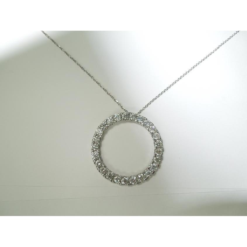8.75 Carats Ladies Circle Of Life Diamond Pendant White Gold Jewelry