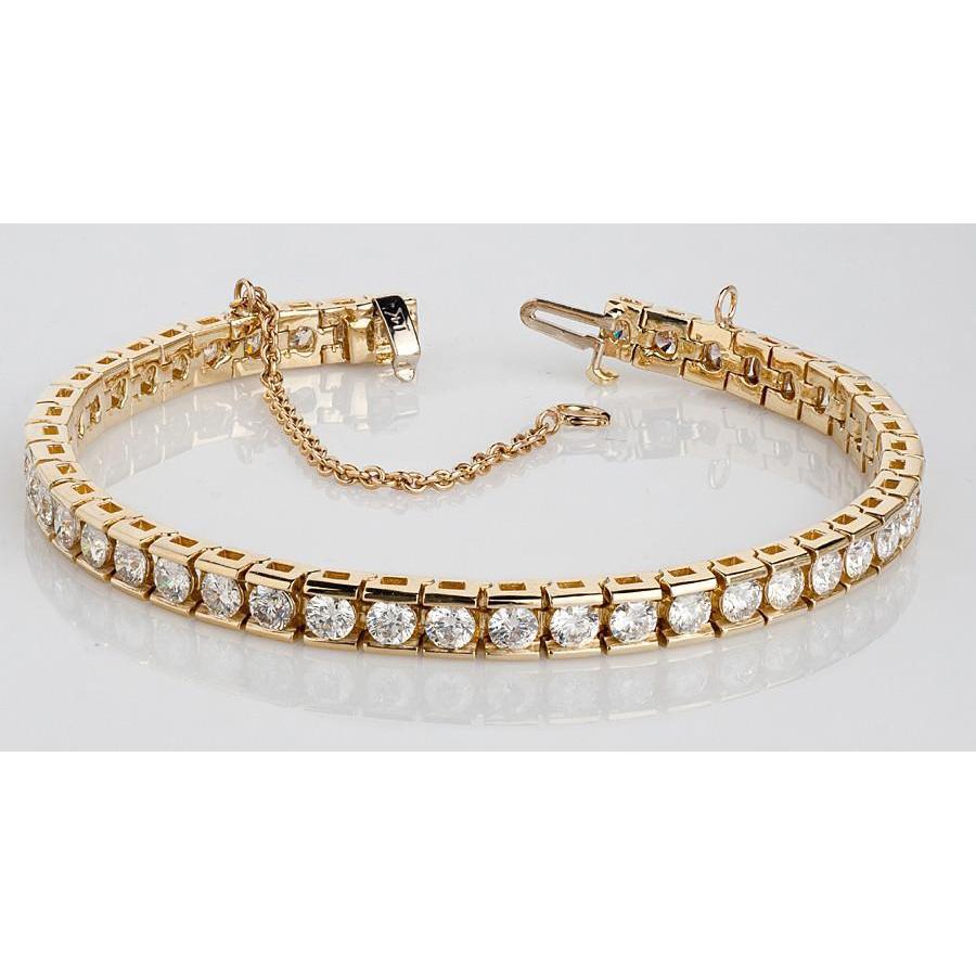 8.80 Carat Round Real Diamonds Tennis Bracelet Channel Set Gold2