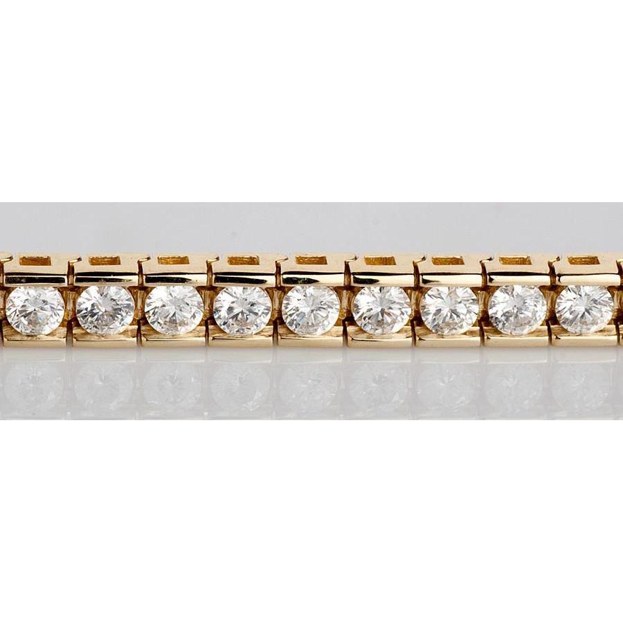 8.80 Carat Round Real Diamonds Tennis Bracelet Channel Set Gold4