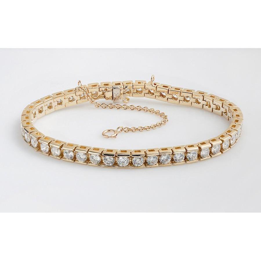 8.80 Carat Round Real Diamonds Tennis Bracelet Channel Set Gold