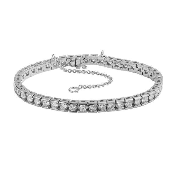 8.80 Ct. Real Diamond Tennis Bracelet Channel Set White Gold 14K