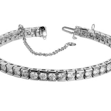 8.80 Ct. Real Diamond Tennis Bracelet Channel Set White Gold 14K