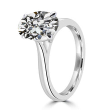 Fine Diamond Solitaire Engagement Ring 4-ct 14K White Gold – side view