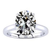 Fine Diamond Old Mine Cut Solitaire Engagement Ring in 14K White Gold – main view