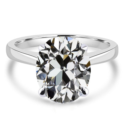 Handcrafted Solitaire Engagement Ring 4 ct – front view