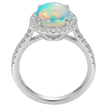 natural round opal 9.40ct ring profile view