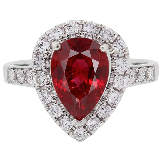 natural round ruby 9.50ct ring side angle